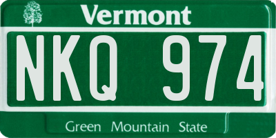 VT license plate NKQ974