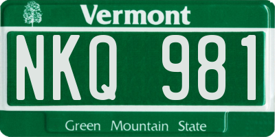 VT license plate NKQ981