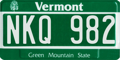 VT license plate NKQ982