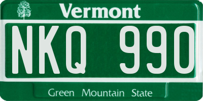 VT license plate NKQ990