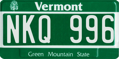 VT license plate NKQ996