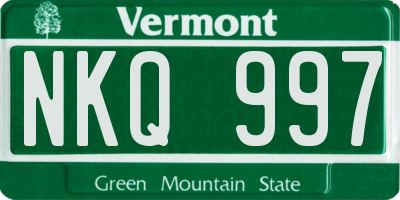 VT license plate NKQ997