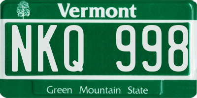 VT license plate NKQ998