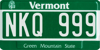 VT license plate NKQ999