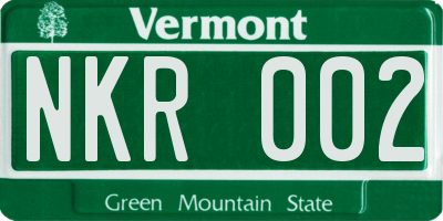 VT license plate NKR002