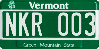VT license plate NKR003