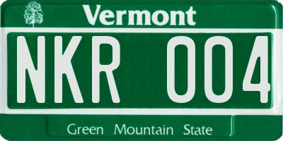 VT license plate NKR004