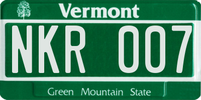 VT license plate NKR007