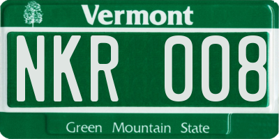 VT license plate NKR008