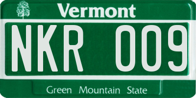 VT license plate NKR009