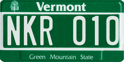VT license plate NKR010