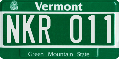 VT license plate NKR011