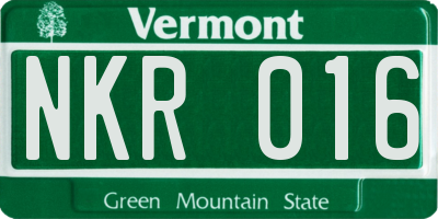 VT license plate NKR016