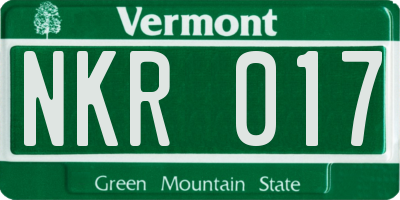 VT license plate NKR017