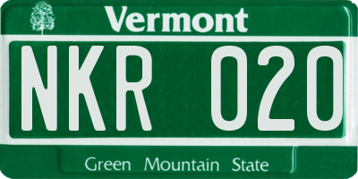 VT license plate NKR020