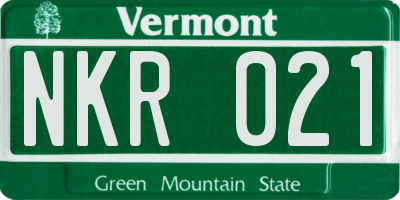 VT license plate NKR021