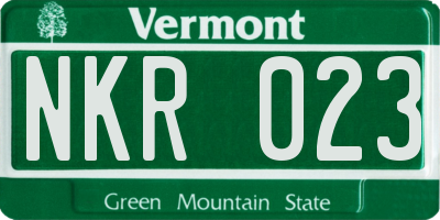 VT license plate NKR023