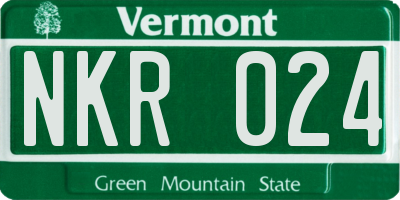 VT license plate NKR024