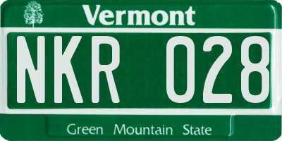 VT license plate NKR028