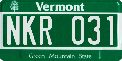 VT license plate NKR031