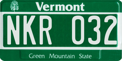VT license plate NKR032