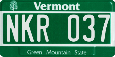 VT license plate NKR037