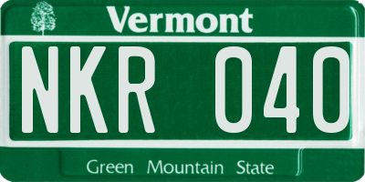 VT license plate NKR040