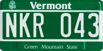 VT license plate NKR043
