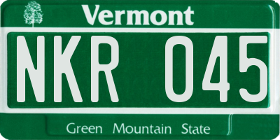VT license plate NKR045