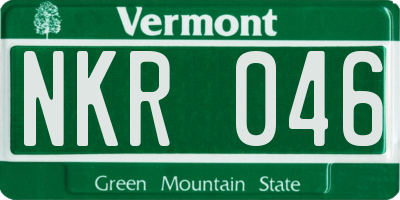 VT license plate NKR046