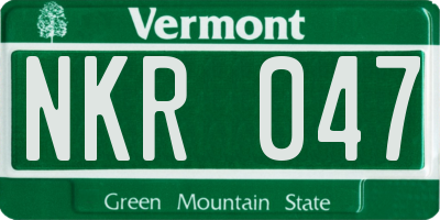 VT license plate NKR047