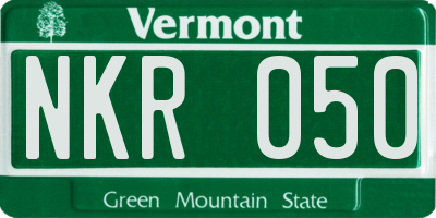 VT license plate NKR050