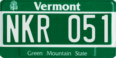VT license plate NKR051
