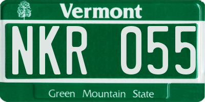 VT license plate NKR055