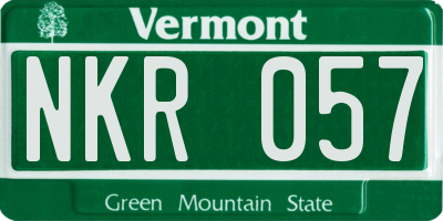 VT license plate NKR057