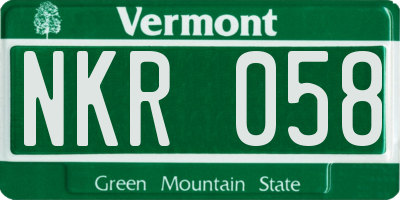 VT license plate NKR058