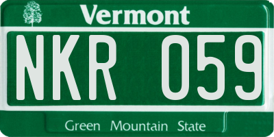 VT license plate NKR059