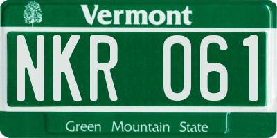VT license plate NKR061