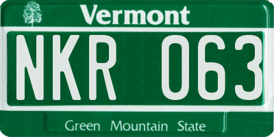 VT license plate NKR063