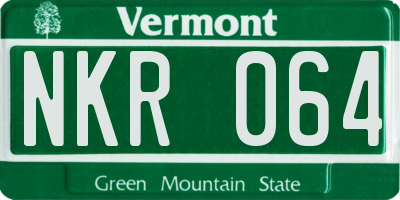 VT license plate NKR064