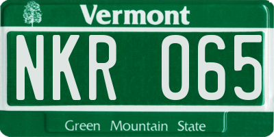 VT license plate NKR065