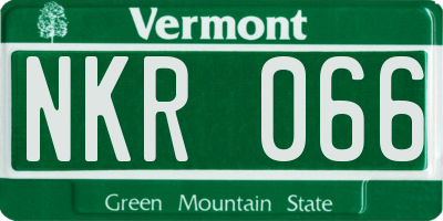 VT license plate NKR066