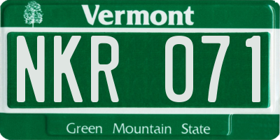 VT license plate NKR071