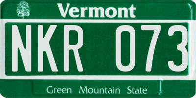 VT license plate NKR073