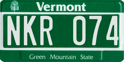 VT license plate NKR074