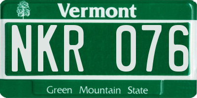 VT license plate NKR076