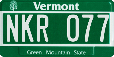 VT license plate NKR077