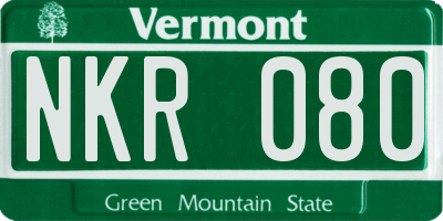 VT license plate NKR080