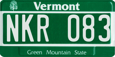 VT license plate NKR083