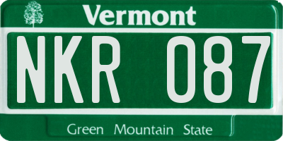 VT license plate NKR087